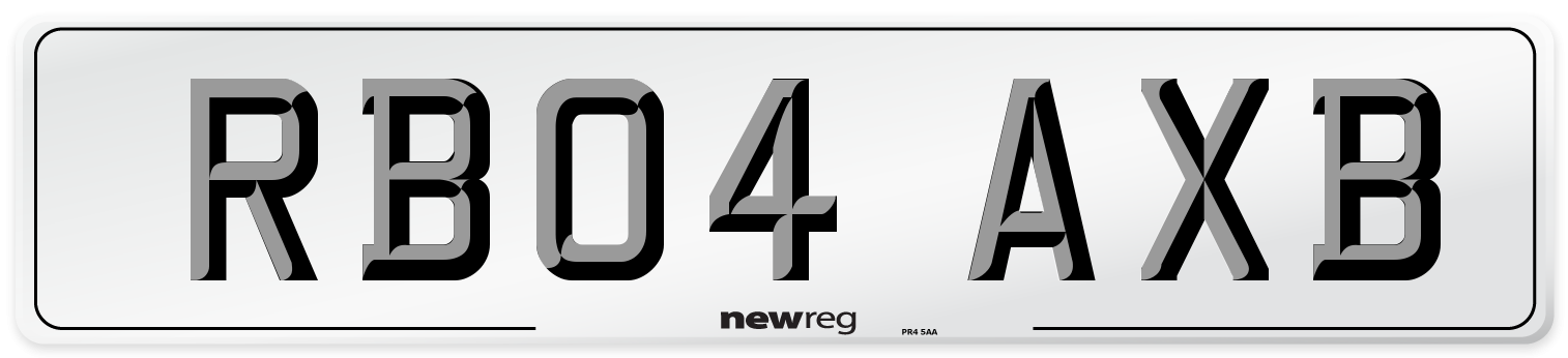 RB04 AXB Number Plate from New Reg